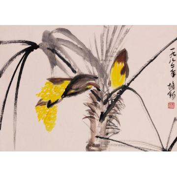 朱培钧国画花鸟棕榈花字画之家
