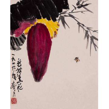 朱培钧国画花鸟新放蕉花字画之家