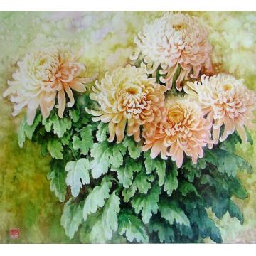 殷实国画花鸟芳馨三叠字画之家