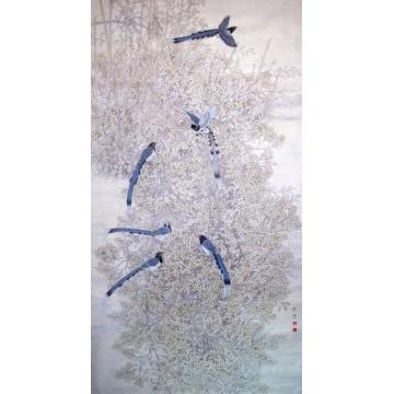 殷实国画花鸟不尽春秋字画之家