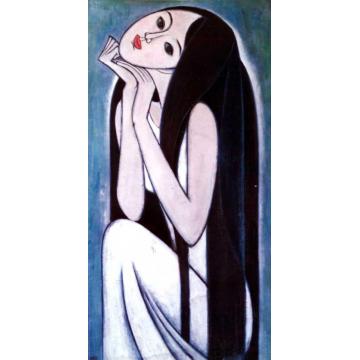 黄传伟国画人物髪—黑瀑布字画之家