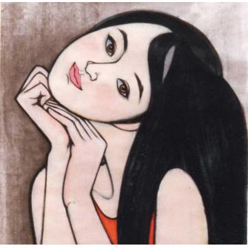 黄传伟国画人物女孩字画之家