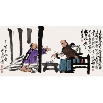 仇立权国画人物送行酒字画之家