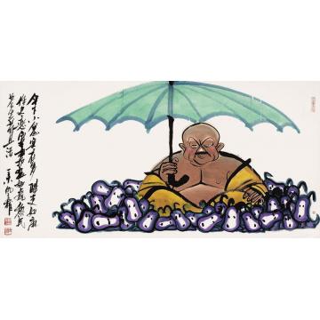 仇立权国画人物保护伞字画之家