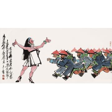 仇立权国画人物老鼠爱大米字画之家