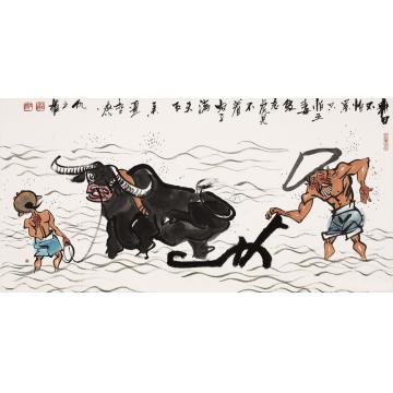 仇立权国画人物蚊子满天飞字画之家