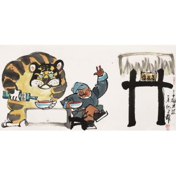 仇立权国画人物武松打虎字画之家