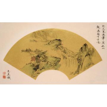 杨惠东国画山水秋山观瀑字画之家