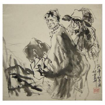 周刚国画人物西藏风情字画之家