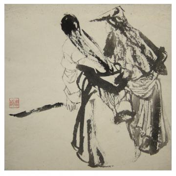 周刚国画人物19 西藏风情字画之家