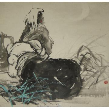 周刚国画人物26 西藏风情字画之家