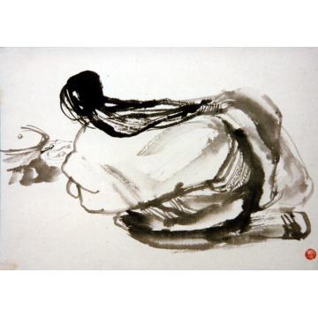 周刚国画人物27 西藏风情字画之家