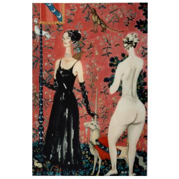 周刚国画人物7373. 触觉 Dame à la Licorne, Le Toucher  69 X 46cm字画之家