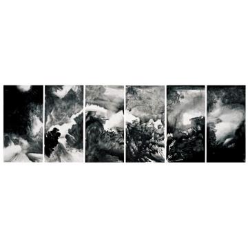 周刚国画山水自然气韵 (六联画)字画之家