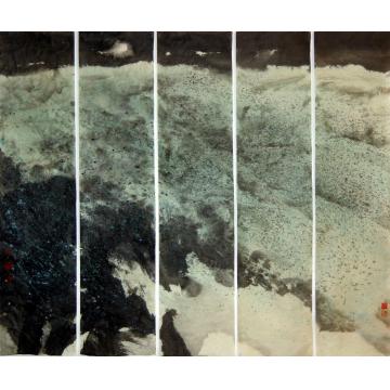 周刚国画山水5 春雨 （巴黎维多利亚画廊收藏） Pluie de printemps 2009 Encre su字画之家