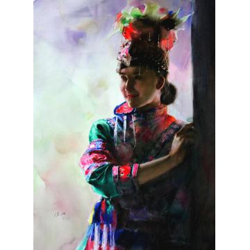 关维兴国画人物彝家女字画之家