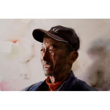 关维兴水彩人物微笑的老农字画之家