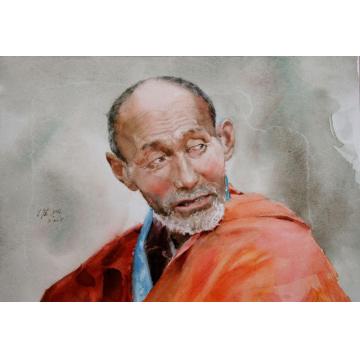 关维兴水彩人物智者字画之家