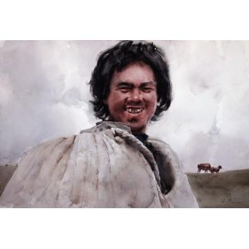 关维兴水彩人物牧养人字画之家