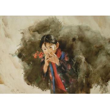 关维兴国画人物山丹丹字画之家