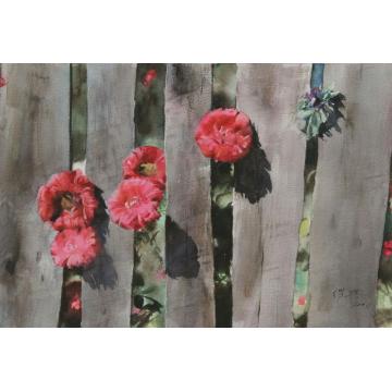关维兴国画花鸟谁家红花出墙来字画之家