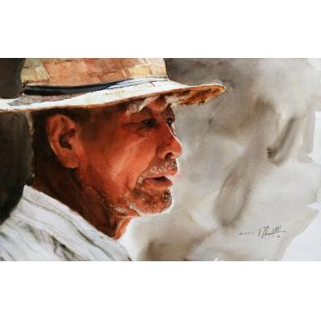 关维兴国画人物Fisherman from Fujian字画之家