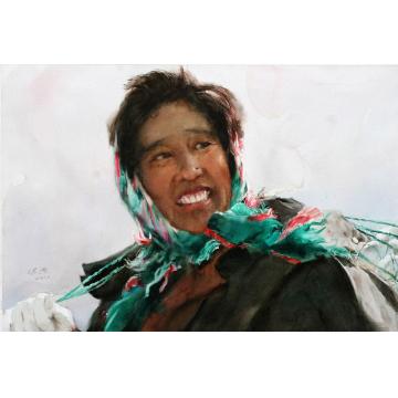 关维兴国画人物Fisherwoman字画之家