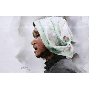 关维兴国画人物G6 Old Woman from Ji字画之家