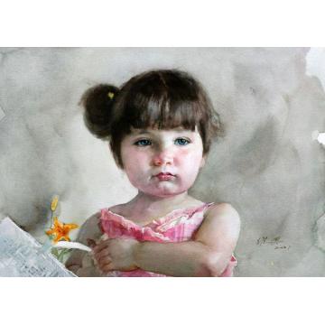 关维兴国画人物American Girl with Ba字画之家