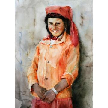 关维兴国画人物Horsewoman字画之家