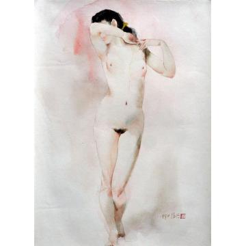 关维兴国画人物LH9 Nude Standing字画之家