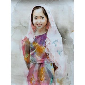 关维兴国画人物LH10 Tunisian Girl字画之家