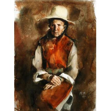 关维兴水彩人物Old Woman from Bai N字画之家