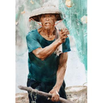 关维兴国画人物Shandong Fisherman He字画之家