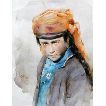 关维兴国画人物Tajik Girl字画之家