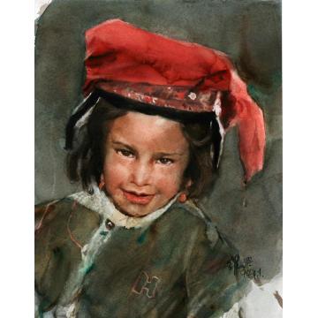 关维兴国画人物Tunisian Girl字画之家