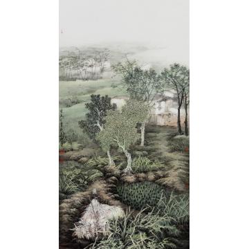 陈危冰国画山水杨柳轻风字画之家