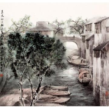 陈危冰油画风景晨光初泛字画之家