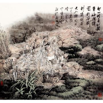 陈危冰国画山水村南村北打稻声字画之家