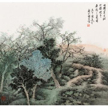 陈危冰油画风景田塍莫道细于椽字画之家