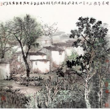 陈危冰油画风景斜阳字画之家