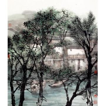 陈危冰油画风景远去的老街字画之家
