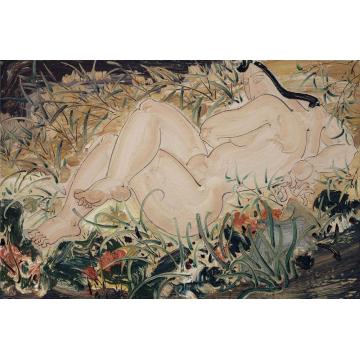 赵梦歌国画人物夜 Night字画之家