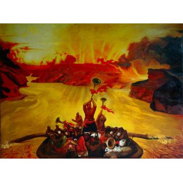 王海力国画人物黄河夕照字画之家