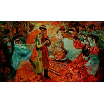 王海力国画人物塔什库尔干的喜庆字画之家