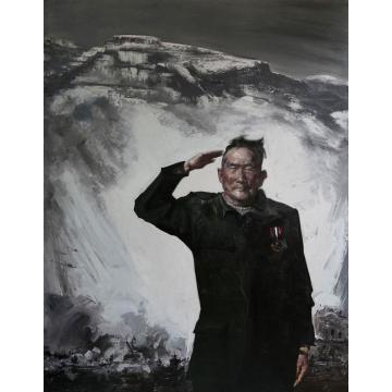 王海力国画人物抗战老兵字画之家