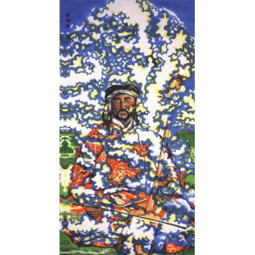 纪连彬国画人物草原云曲　字画之家