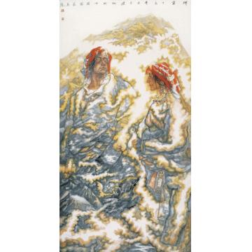 纪连彬油画风景祥云之二字画之家