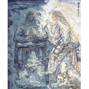 纪连彬国画人物祥云之三字画之家