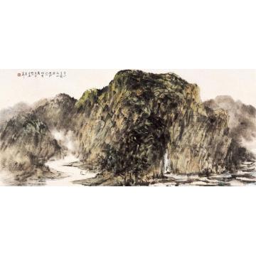 羊草国画山水雨后青山增秀色字画之家